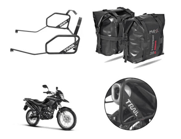 Afastador Suporte Alforge + Bolsa Lateral 30l Xre 190