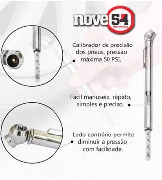 Calibrador De Pneus Manual Moto Carro Bike 10 A 50 Libras