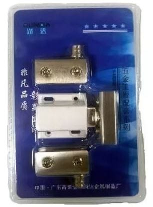 Dobradiça Inox P/ Rack Com Porta De Vidro De 4 A 8mm Com Imã