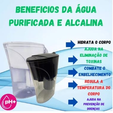 Jarra Purificadora De Água Super Alcalina Ionizada Nanotecno Cor Branco