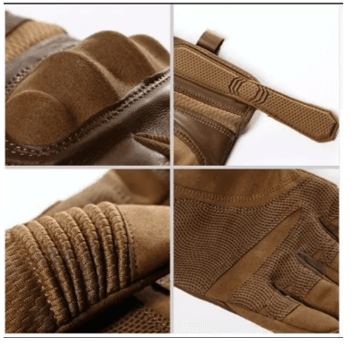 Luvas Tocar Celular Tela Tático Para Motoqueiro Escalada Cor Marrom Tamanho G
