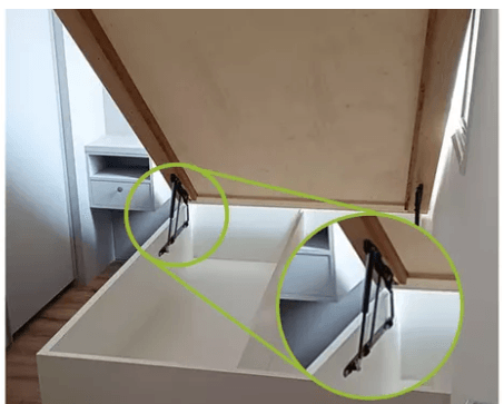 Kit Articulação Preta Completa Cama Box Baú Pistão 800n