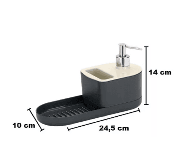 Dispenser Detergente / Bucha / Sabão – Arthi 5056 Cor Preto e branco