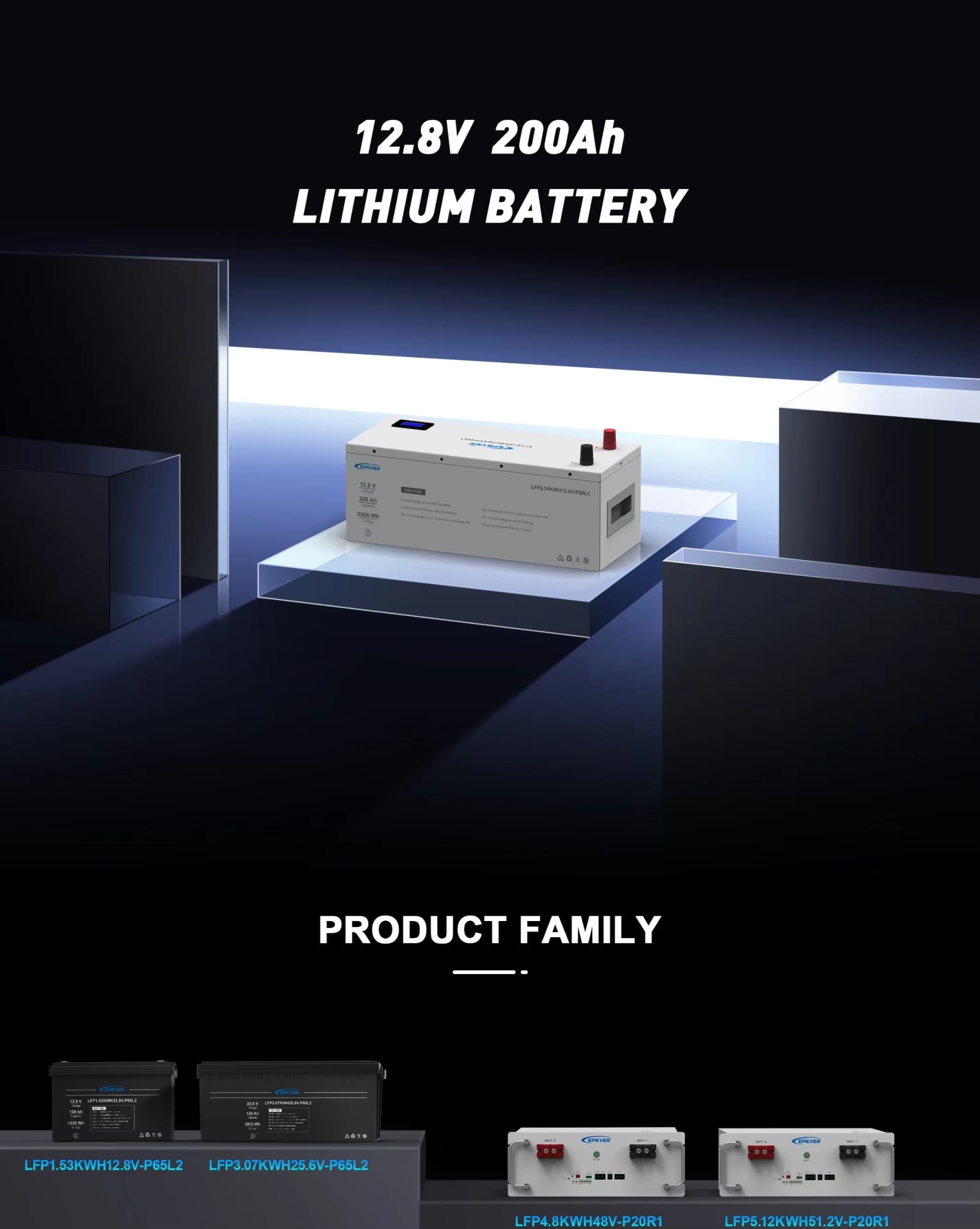 Bateria de Lítio EPEVER – 25,6V 100Ah 2560Wh (LFP2.56KWH)