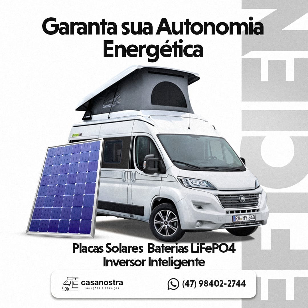 Autonomia Energética – Placa Solar, Inversor Inteligente, Bateria Lifepo4 e muito mais