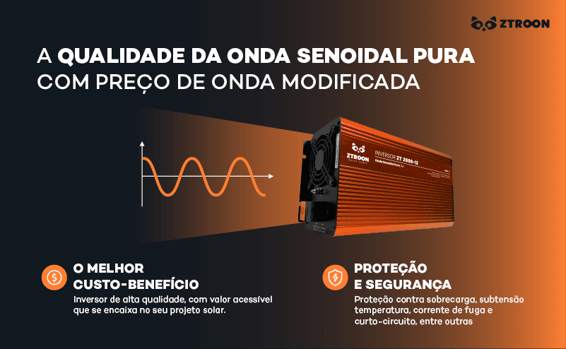 Inversor Off Grid Senoidal ZTROON ZT2000-12 – 2000W – 12/220V