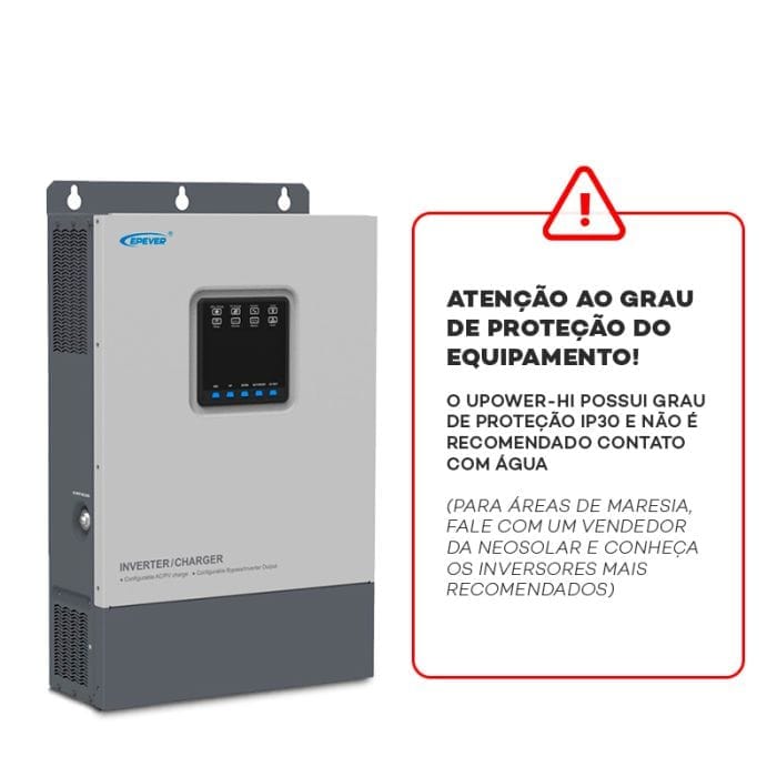 Inversor + CARREGADOR Off Grid Híbrido Epever UPower-Hi UP3000 – 50A MPPT – 48/220V