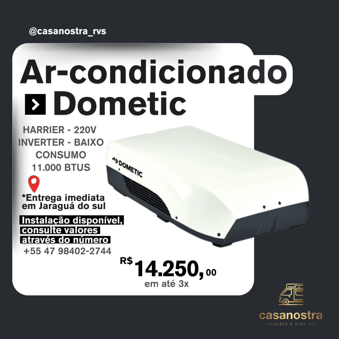 Ar condicionado DOMETIC de teto Harrier Inverter 220V 11.000 Btus