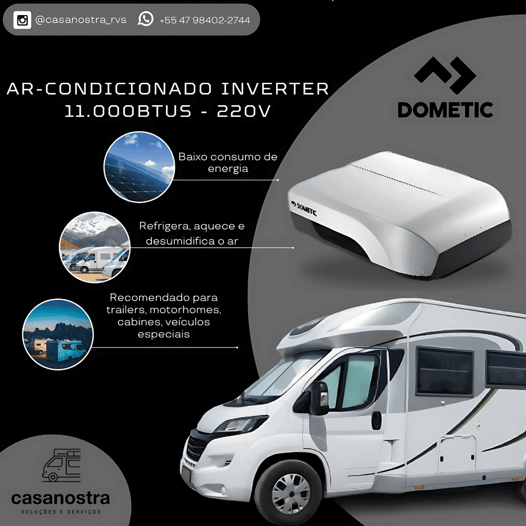 Ar condicionado DOMETIC de teto Harrier Inverter 220V 11.000 Btus