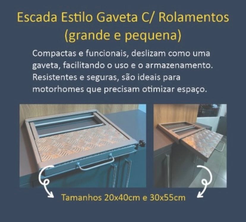 Escada Estilo Gaveta Fremac ( com rolamento blindado)